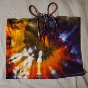 Tie-dye tube crop top